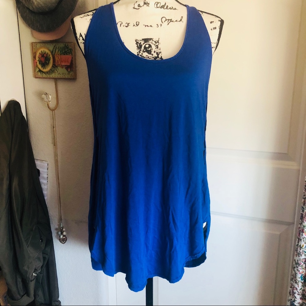 FP racer back blue tank